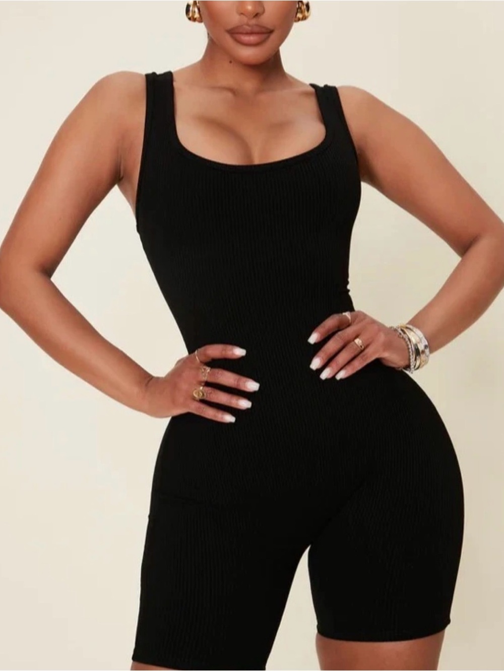 Bozzolo Black Yoga Unitard Romper Size Small